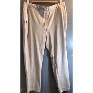 Yogalicious Lux Avenue Straight Leg Pants Beige Tan Drawstring Athletic XL